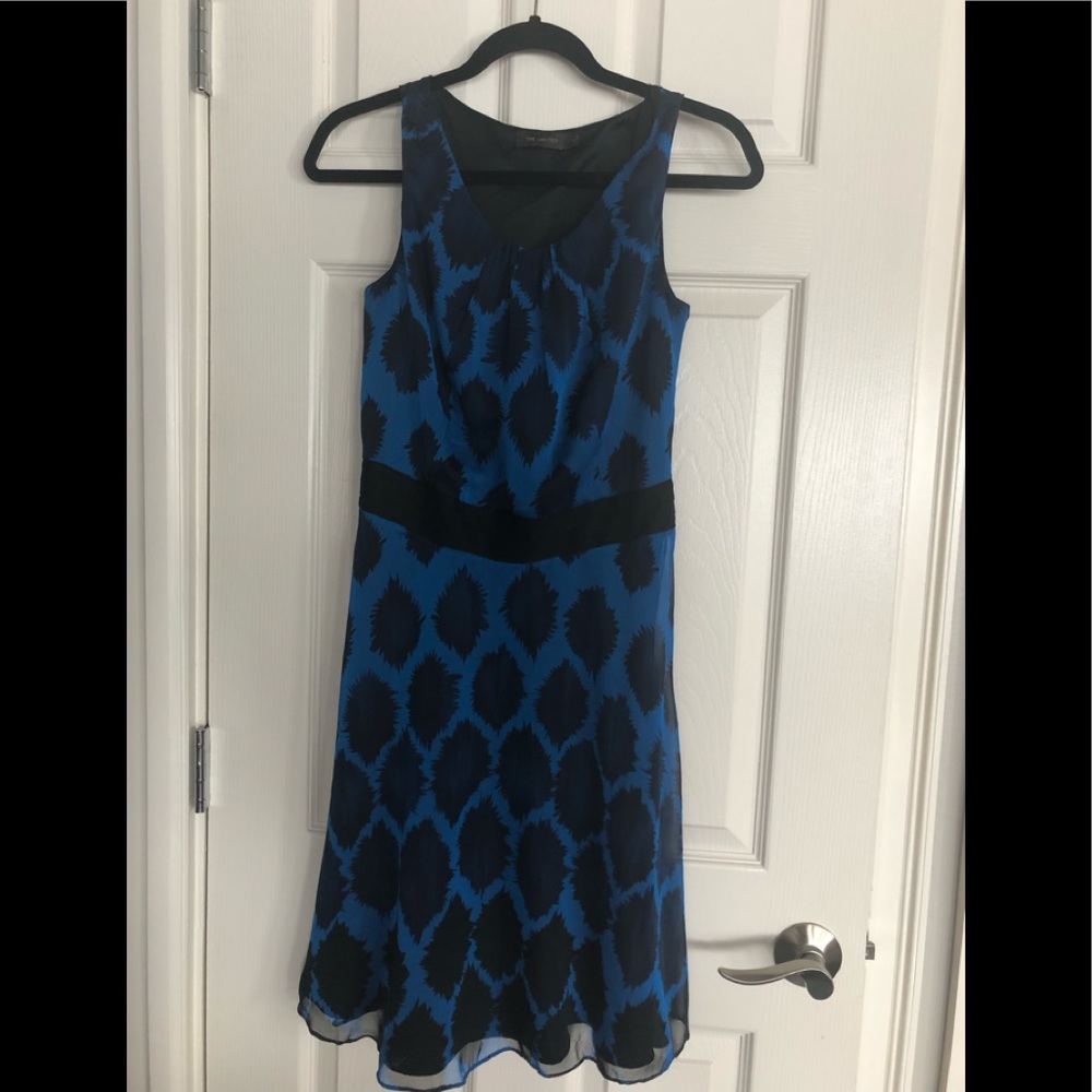 Blue and black chiffon like dress